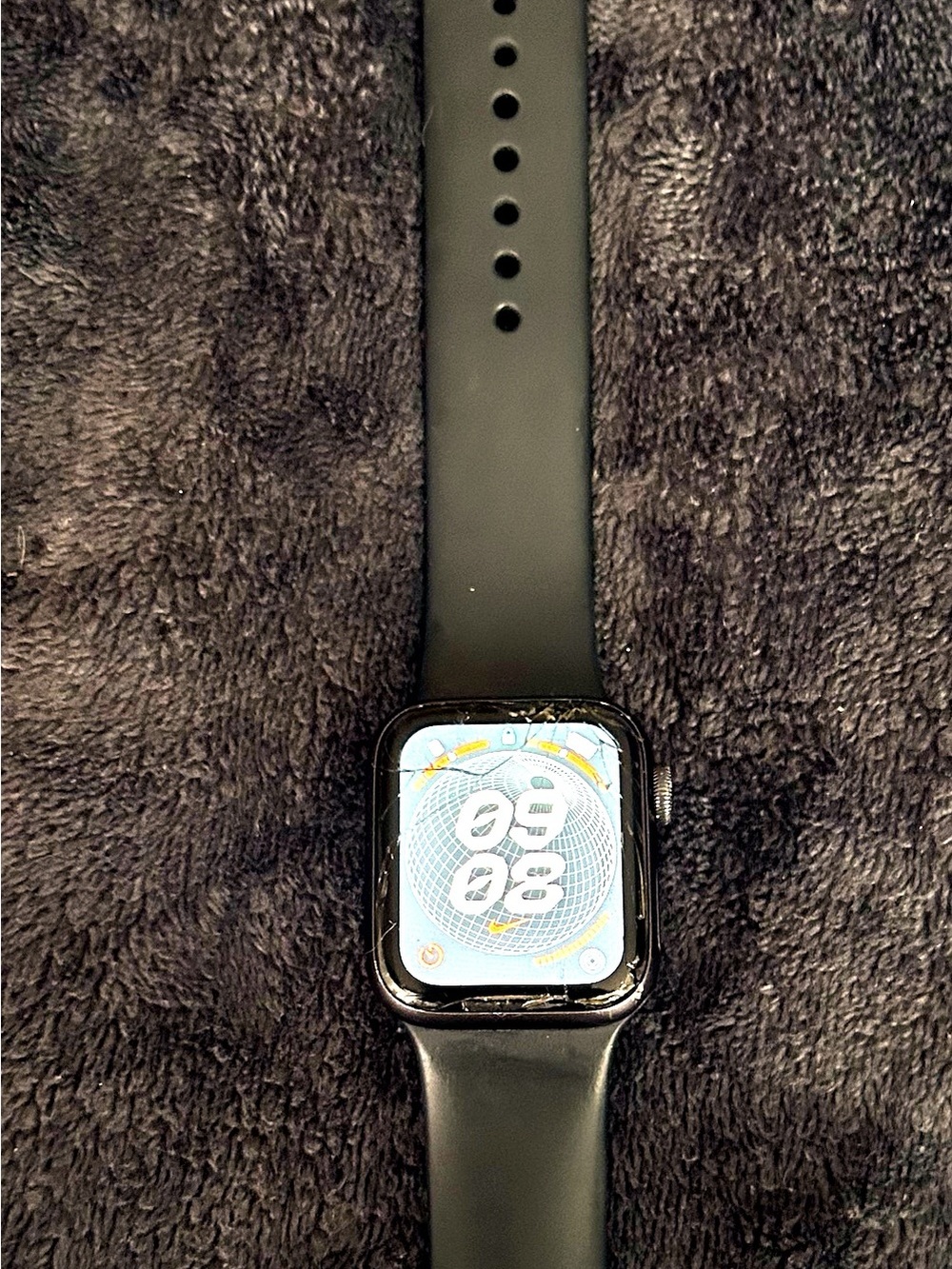 Apple Black Smartwatch with Black Silicone Band